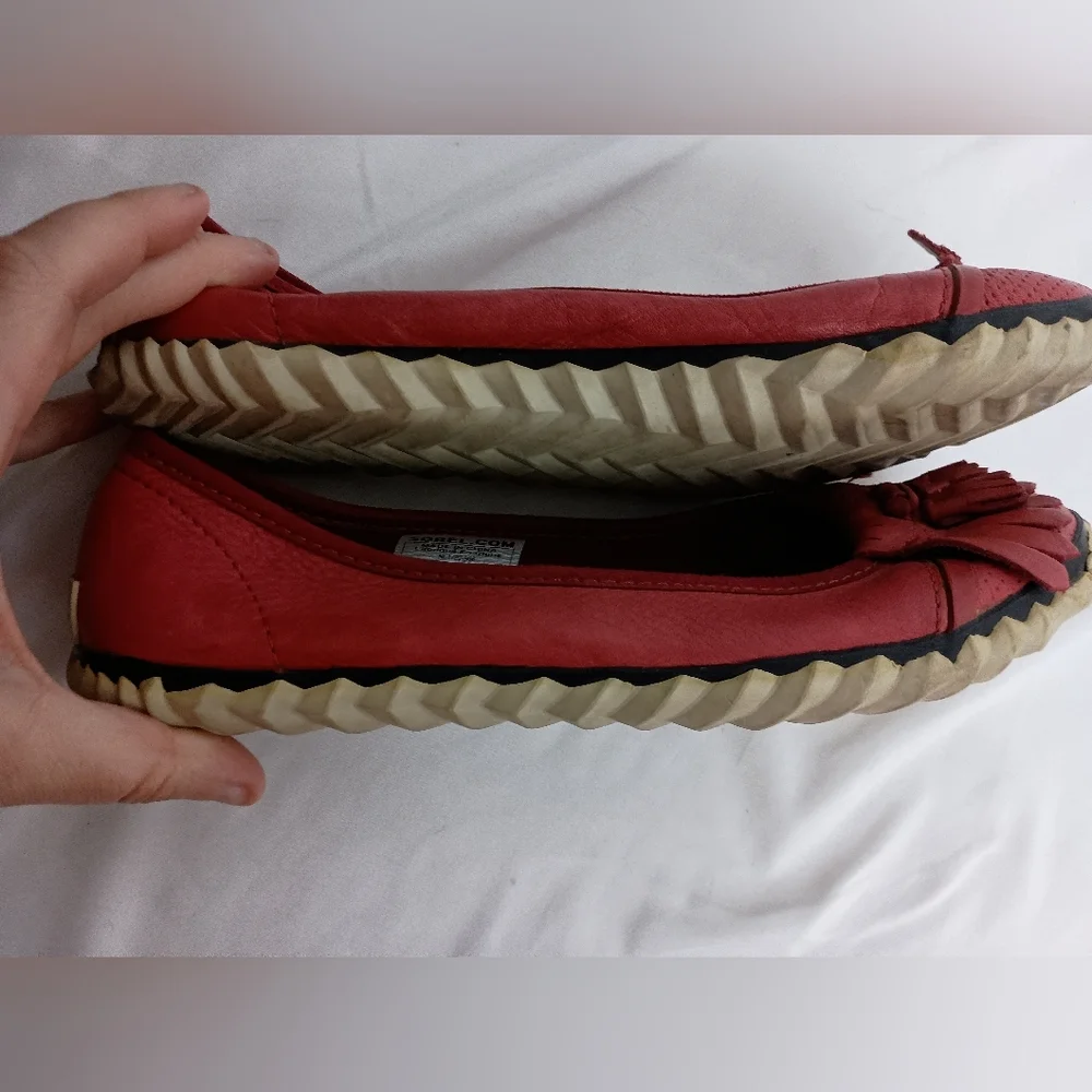 Sorel Women's‎ Red Leather Boho Casual Summer Lightweight Preppy Flats (#1)